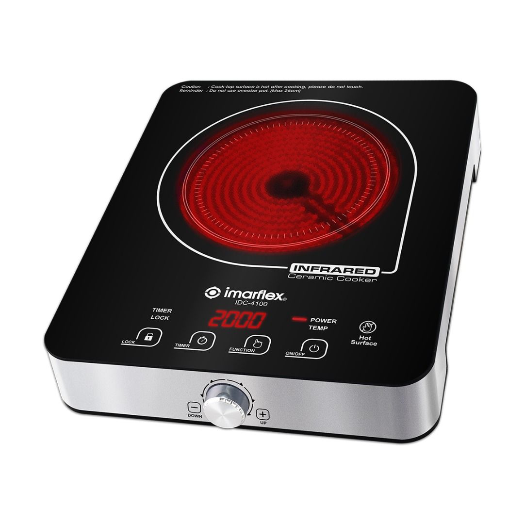 Infrared Ceramic Cooker (Category: Cookers) located in Manila. Submitted by yourimarflexdealer (Listing ID 1418195852, Image 1). Description: "- Infrared Ceramic Cooker - Suitable for any pot - 10 Power Level Settings - 10 Temperature Level Settings from 50ºC to 500ºC - High Energy Efficiency - Up to 3-hour Timer - Touch Sensitive Control Panel - Child-lock Feature - Up to 10kg Capacity - Up to 26cm Cookware Capacity - 2000W" IDC-4100.