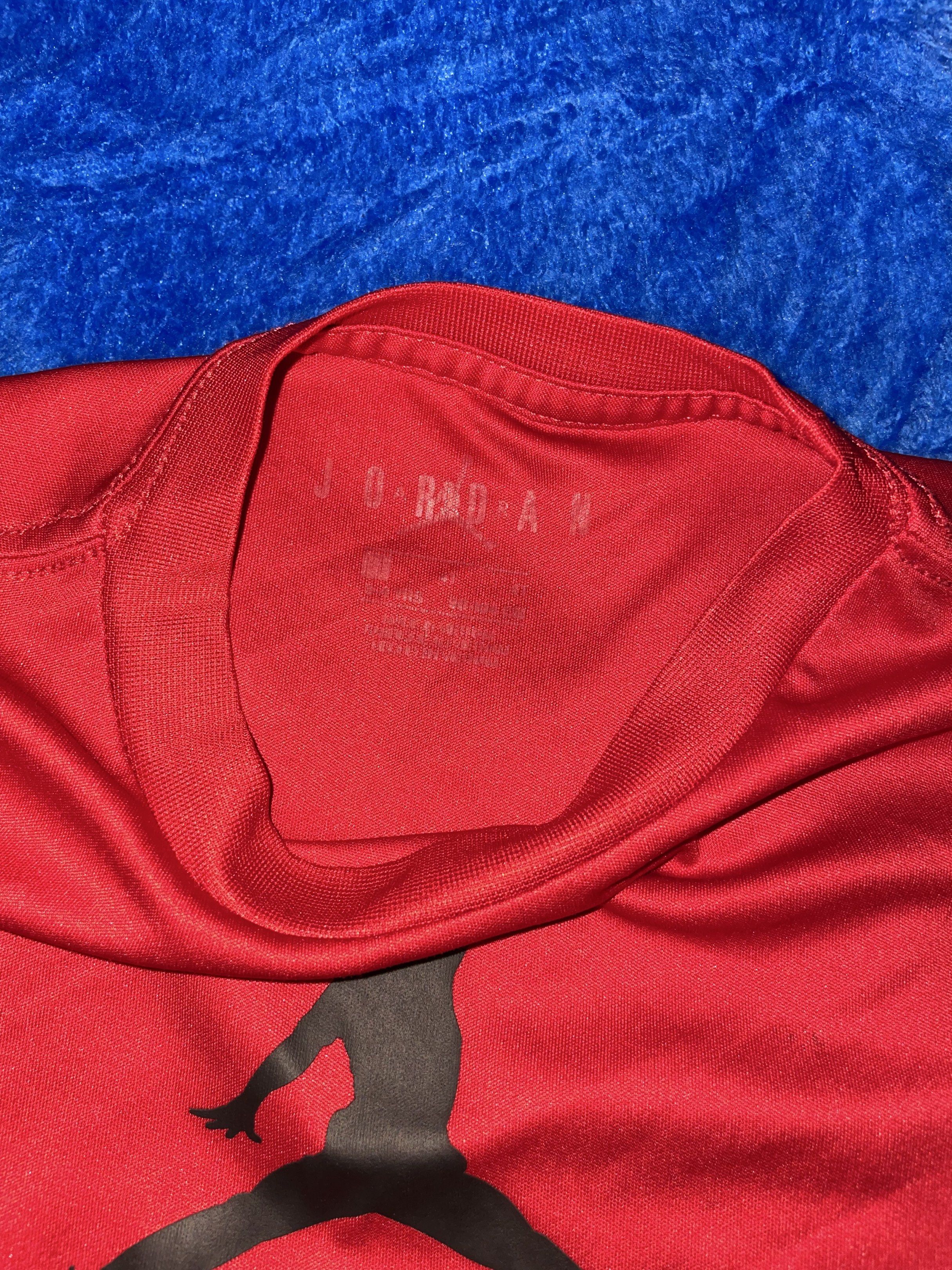 Jordan dri-fit red shirt (Category: Babies & Kids Fashion) located in Quezon City. Submitted by always.xx (Listing ID 1418195700, Image 2). Description: • 4T • EUC.