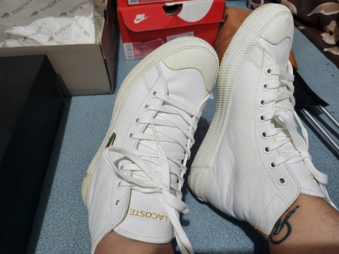 Lacoste Gripshot Mid White Sneakers (Category: Sneakers) located in Valenzuela. Submitted by aleecu (Listing ID 1418106140, Image 1). Description: used once only. no issue, size eu36 loc. valenzuela .