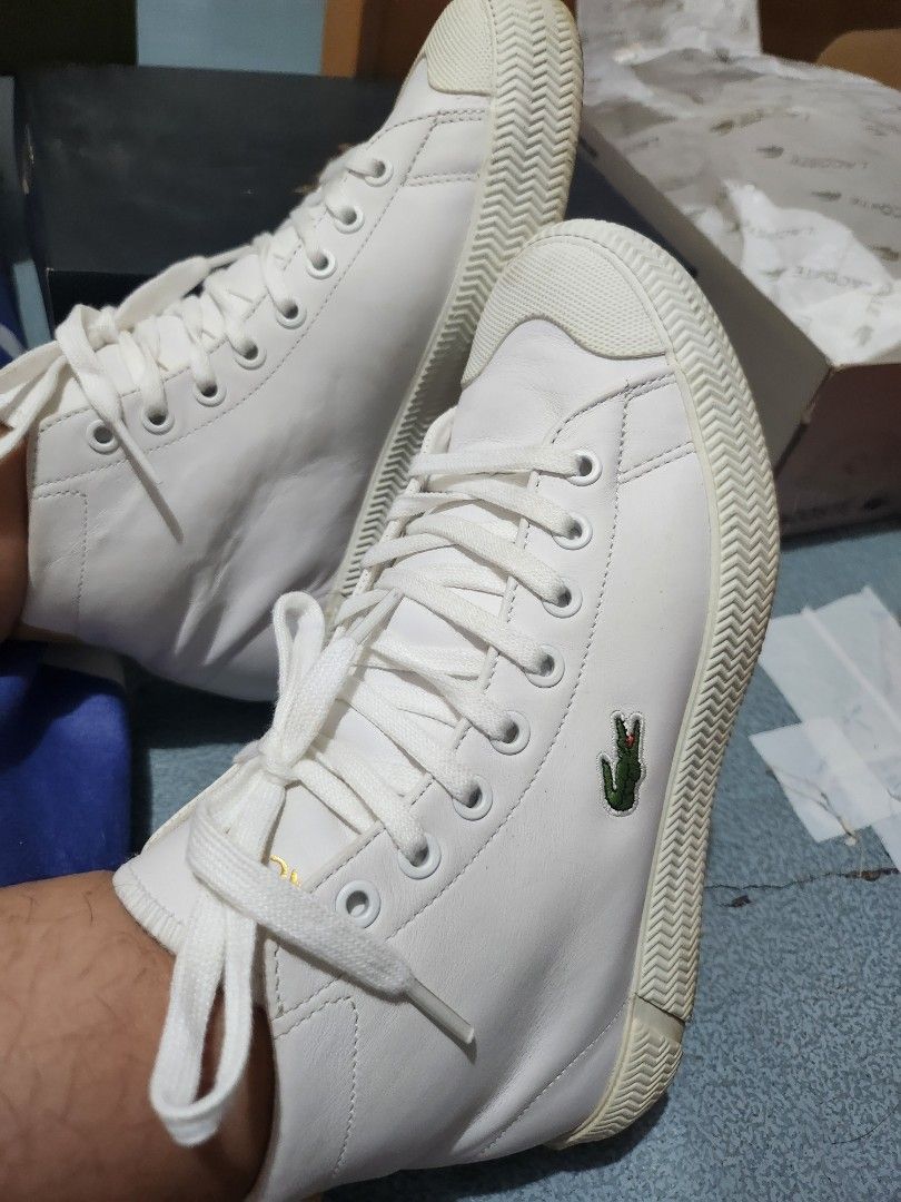 Lacoste Gripshot Mid White Sneakers (Category: Sneakers) located in Valenzuela. Submitted by aleecu (Listing ID 1418106140, Image 2). Description: used once only. no issue, size eu36 loc. valenzuela .