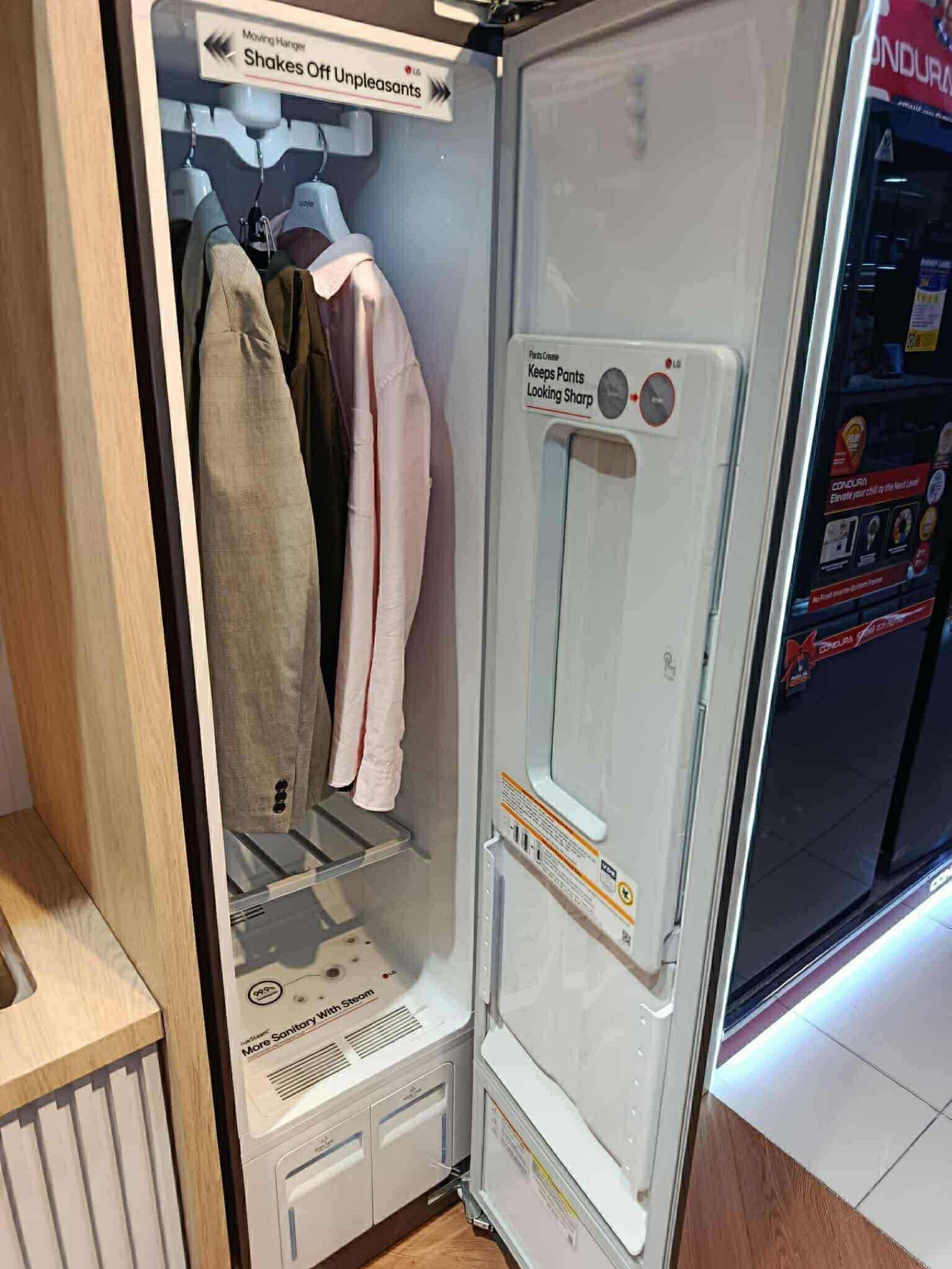 LG STYLER S3MFC SC5GMR80H (Category: Other Home Appliances) located in Manila. Submitted by may572156 (Listing ID 1418180078, Image 2). Description: LG STYLER S3MFC SC5GMR80H * Sanitizes up to 99.9% * Pants Press / Moving Hanger * Refresh * Dehumidifying Function / Gentle Dry * TrueSteam * Smart ThinQ * Inverter Heat Pump Compressor * TrueSteam + Moving Hanger LG STYLER S3MFC-65,000 SC5GMR80H- 91,500 Brand new and sealed with warranty and receipt
