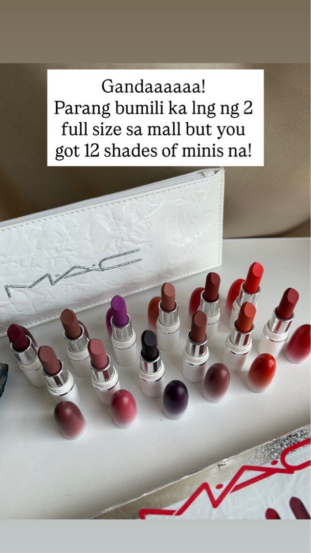 MAC Mini Lipstick Set (Category: Makeup) located in Taytay. Submitted by jaeannelim (Listing ID 1418030036, Image 2). Description: .