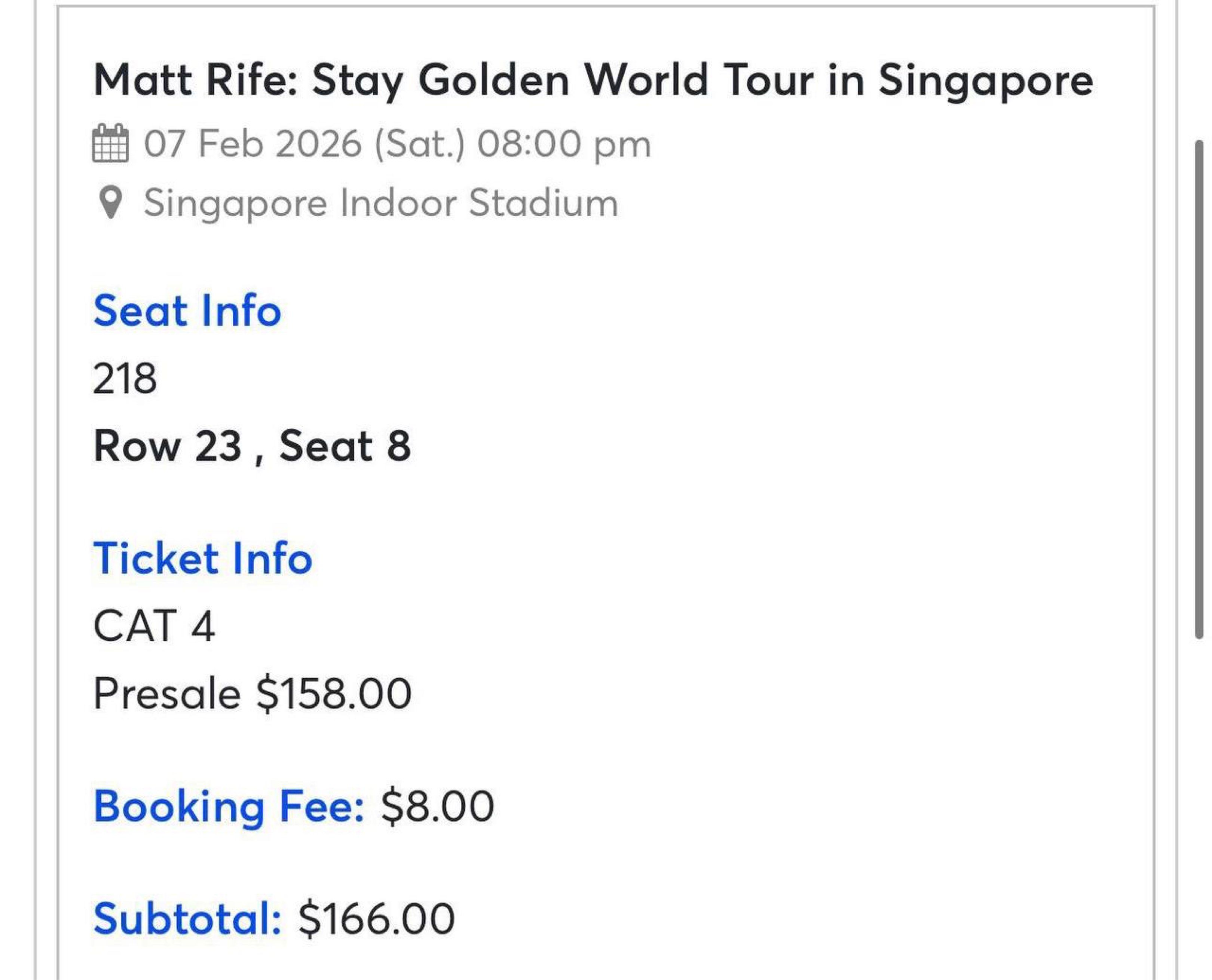 Matt Rife: Stay Golden World Tour - Singapore Indoor Stadium, Tickets ...