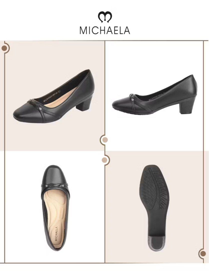 MICHAELA Black Heels School Shoes Size 40 (Category: Heels) located in Angat. Submitted by shunnism (Listing ID 1418015047, Image 2). Description: - only wore once, in very good condition. - just bought it yesterday. - comfy & elegant rfs: a bit small for me.