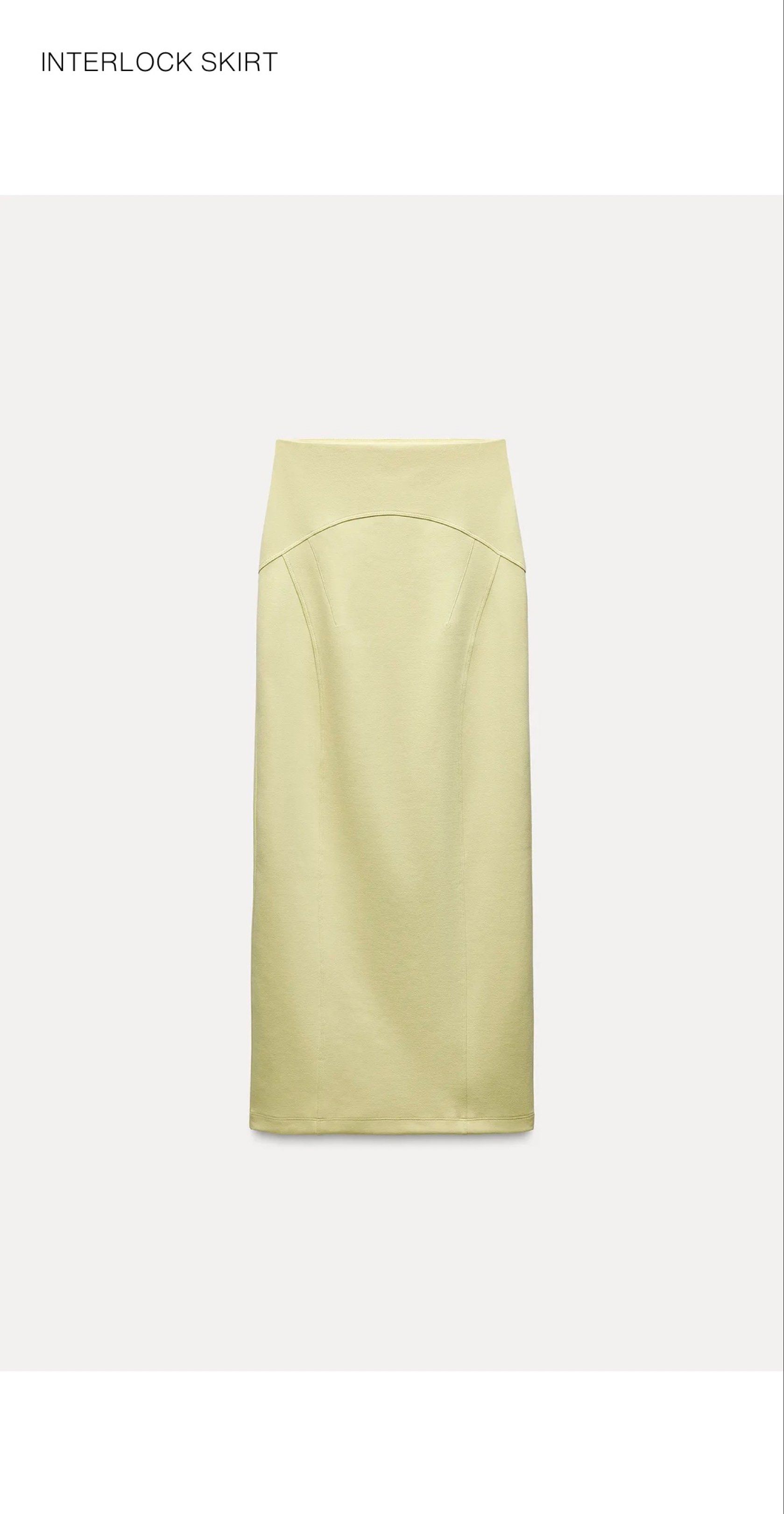 Pre-loved Set#2 ZARA Two-Piece Skirt Set (Category: Sets or Coordinates) located in Makati City. Submitted by ccprelovedclothes (Listing ID 1408348410, Image 2). Description: - Zara butter yellow two-piece set - Includes crop top (size M) and high-waisted midi skirt (size L) - Made in Bangladesh - Features a minimalist design - Versatile for various occasions.