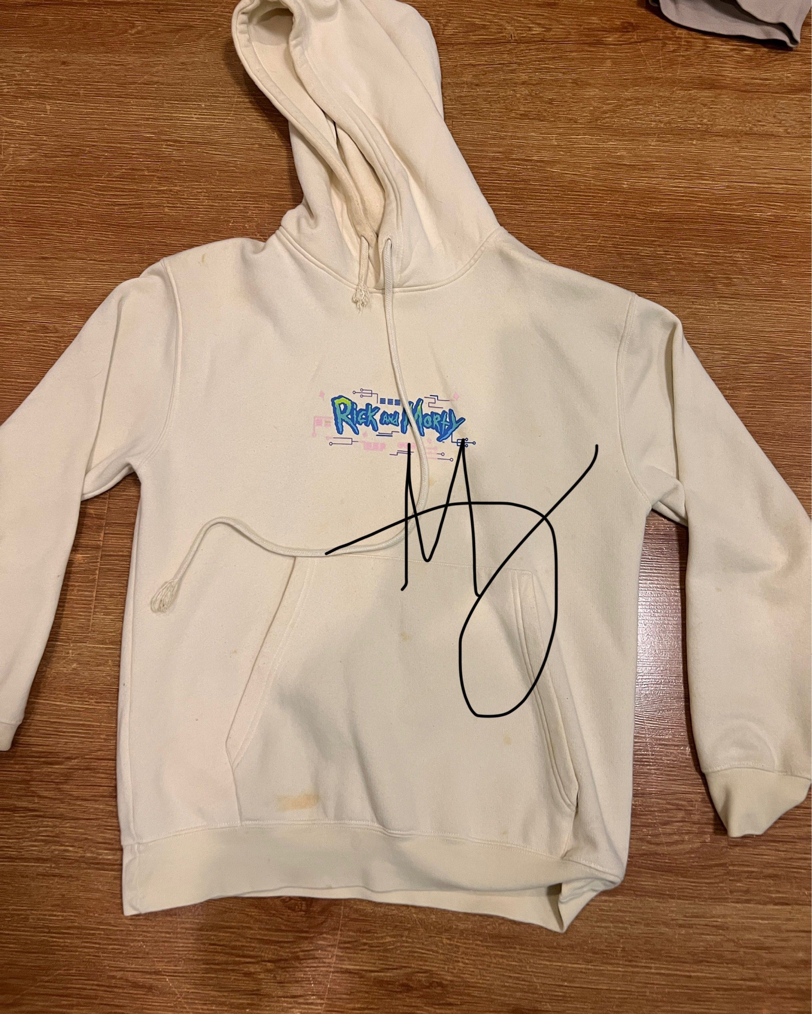 Pull&Bear Rick and Morty Hoodie (Category: Hoodies) located in Antipolo. Submitted by mja_salvador (Listing ID 1418130737, Image 1). Description: - Cream-colored hoodie - Features a Rick and Morty design - Show logo on the front - Rick graphic on the back - Kangaroo pocket - Drawstring hood - Brand: Pull&Bear - Size: XS/S.