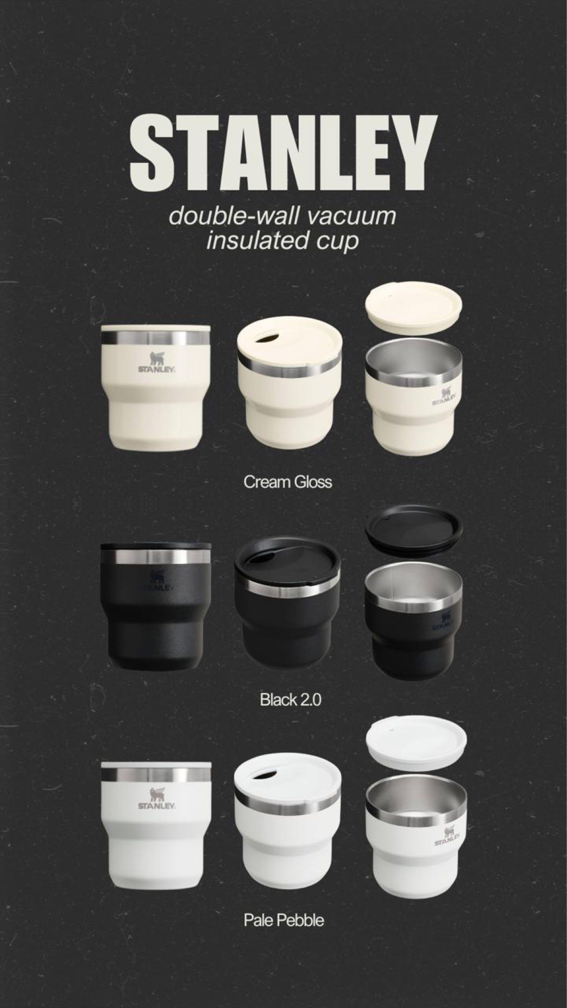 Stanley Double-Wall Vacuum Insulated Cup (Category: Water Bottles & Tumblers) located in Manila. Submitted by mang0stickyrice (Listing ID 1418185632, Image 2). Description: Perfect for coffee and matcha :) Cheaper due to cosmetic box damage. But actual product is fine :) .