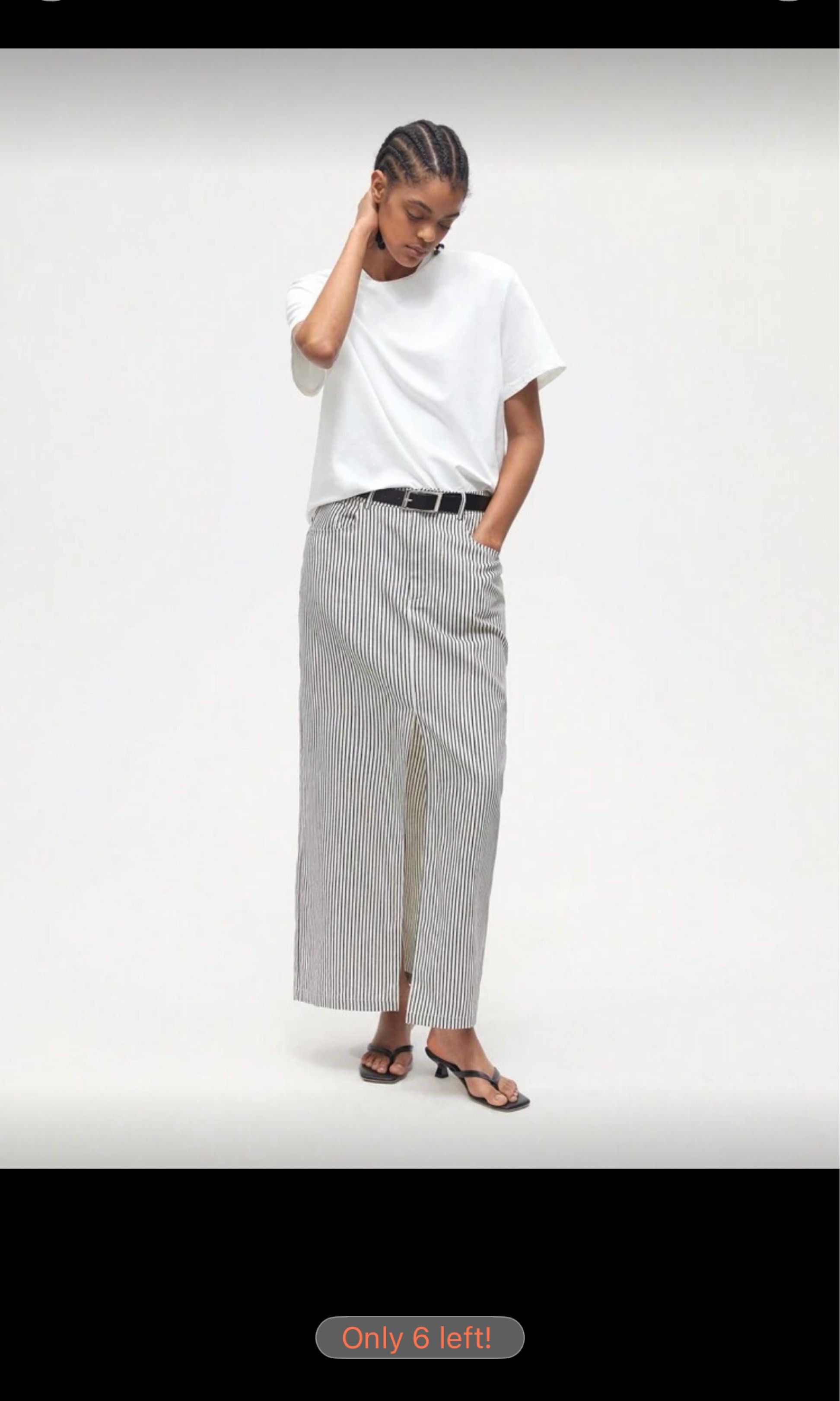 Striped Slit White Blue Maxi Skirt (Category: Skirts) located in Baguio. Submitted by sunbe4m (Listing ID 1418191620, Image 1). Description: Once used.