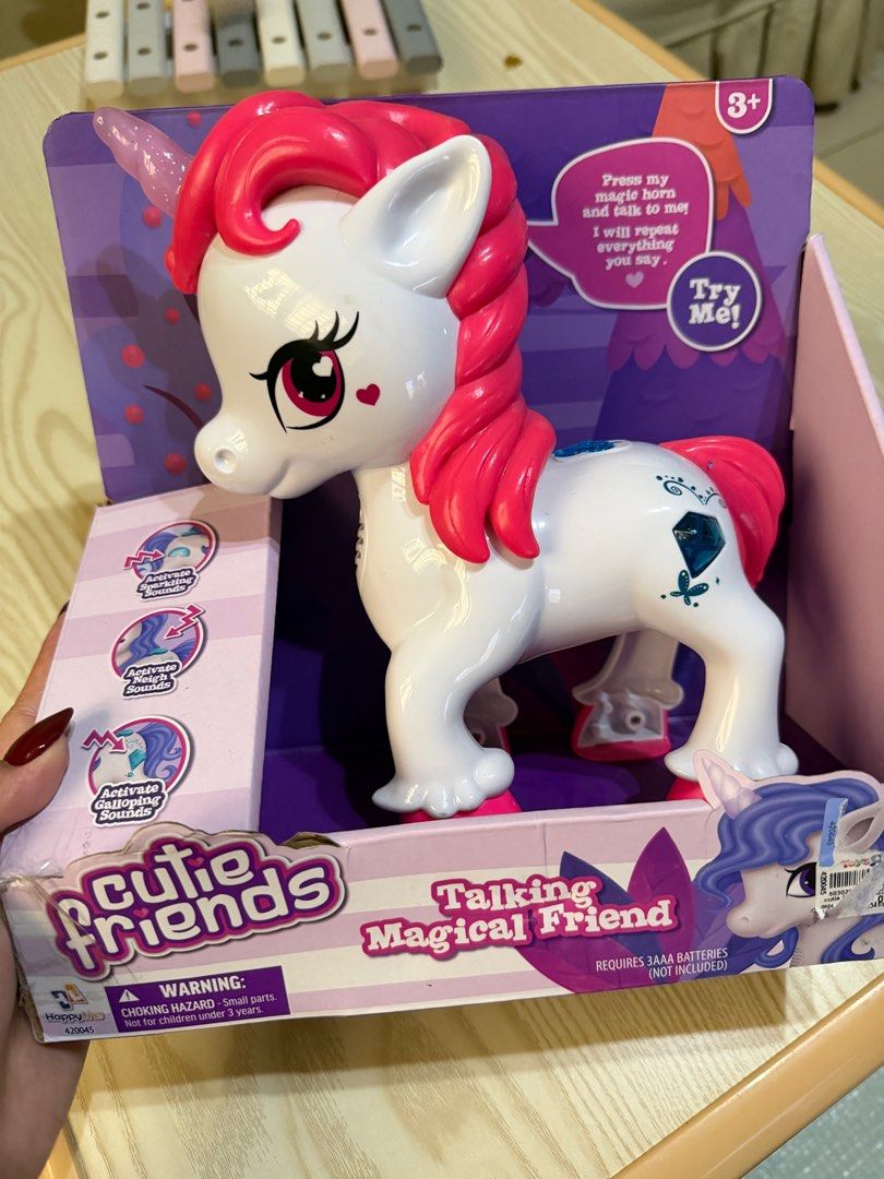 FOR GIFT: Talking Magical Friend Unicorn (Category: Interactive Toys) located in Alfonso. Submitted by herrrjoyce (Listing ID 1418050429, Image 1). Description: Brandnew. Still intact on the box.