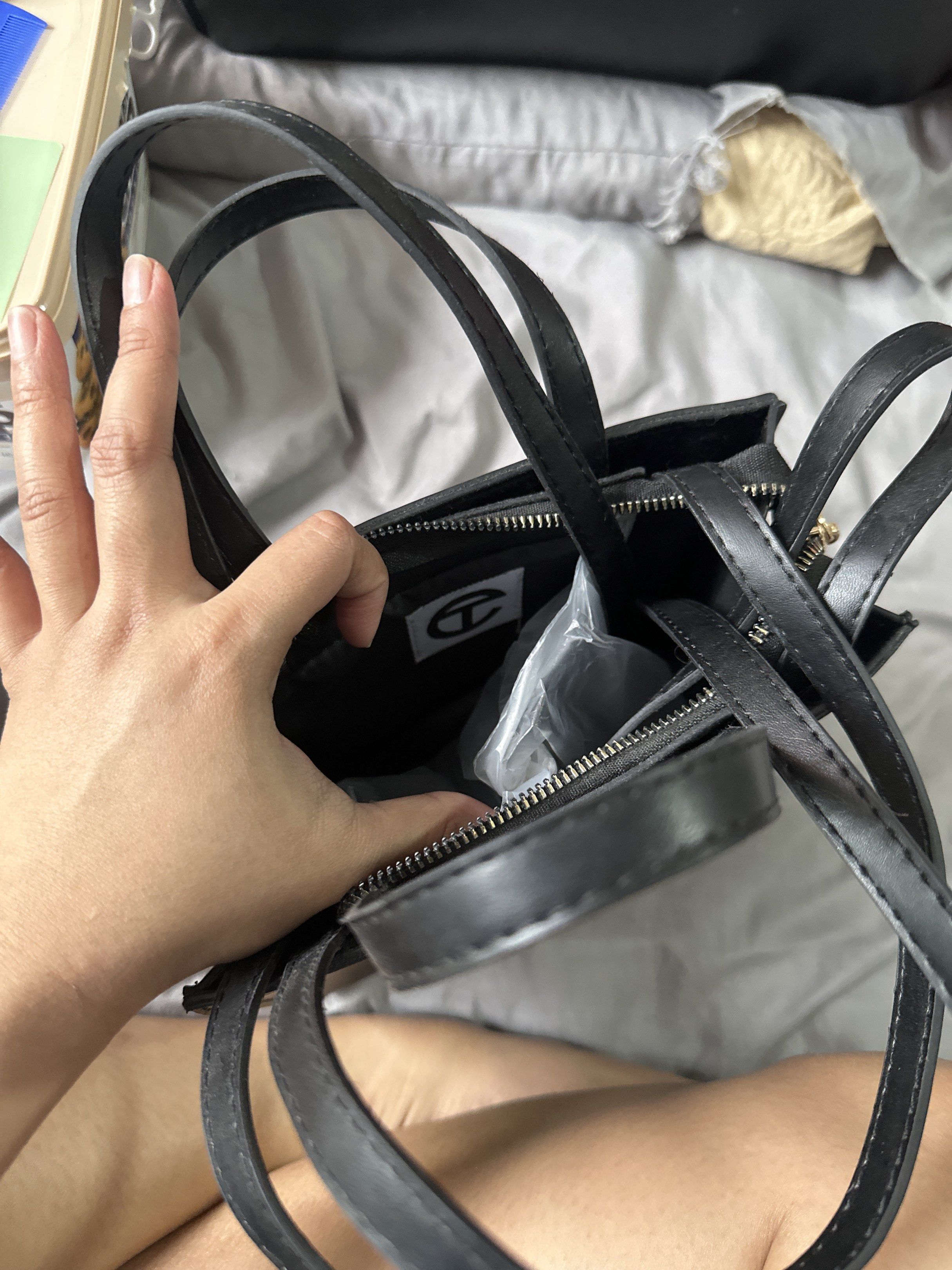 Telfar Bag (Category: Shoulder Bags) located in Quezon City. Submitted by decluttertherapymnl (Listing ID 1418070346, Image 2). Description: For Sale Size Mini or Small RFS Decluttering Payment online or upon pick up.
