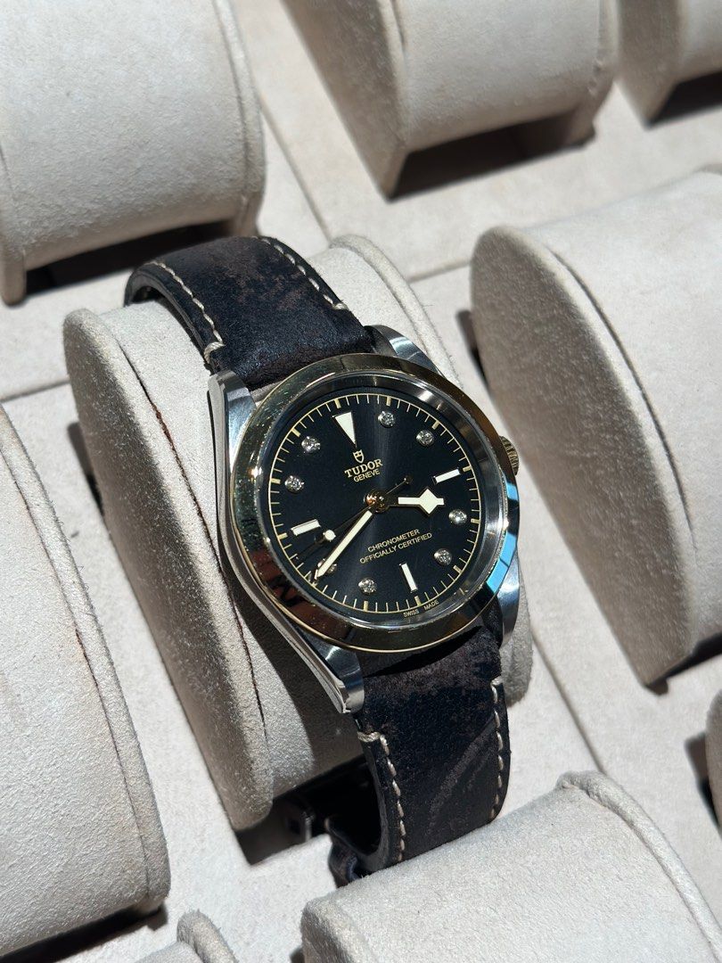 Tudor Black Bay 41 S&G Gold (Category: Luxury Watches) located in Mandaluyong City. Submitted by merlinac3 (Listing ID 1418046963, Image 2). Description: - TUDOR Black Bay 41MM S&G (Steel and Gold) Ref. M79683-0006 - Black dial with diamond hour markers - Stainless steel case with gold bezel - Brown leather strap - Certified Chronomoter - Comes with original TUDOR box and Jomashop warranty / authenticity cards. - MSRP for this watch is P442,500 I
