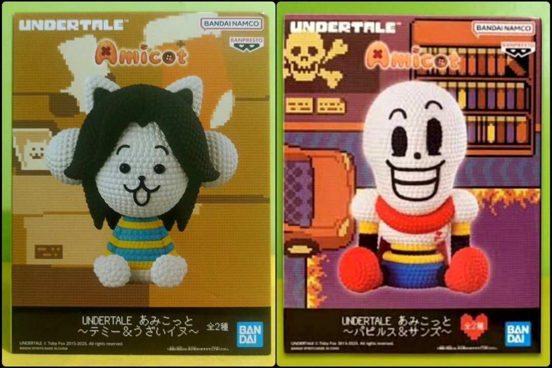 Undertale Amicot Temmie & Papyrus - Banpresto Figures (Category: Figurines & Statues) located in Pasig City. Submitted by soulscyther (Listing ID 1418186671, Image 1). Description: ✨Banpresto Undertale Amicot Temmie - ₱850 ✨Banpresto Undertale Amicot Papyrus - ₱1k 🔸💯 authentic & brand new 🔸Mint-In-Sealed-Box (MISB) conditions 🔸Temmie - approx. 14 cm (5.5 inches) Papyrus - approx. 15 cm (5.9 inches) 🔸from the videogame Undertale 💳 Open for t