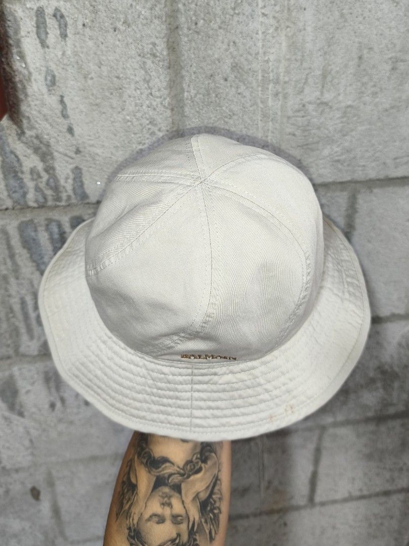 Vintage Balmain Paris Bucket Hat (Category: Hats & Beanies) located in Taguig. Submitted by free_world (Listing ID 1418140824, Image 2). Description: Condition - 8.5/10 Size 56 Issue - Minor Stains (see last 3 photos) ₱500+sf MOP - GCASH MOD - J&T 📩.