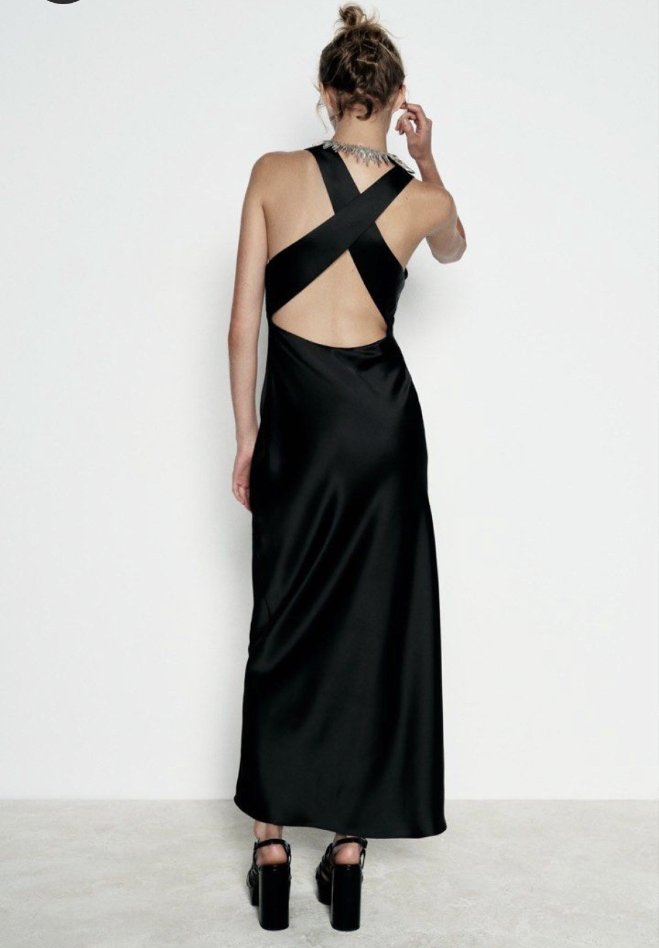 zara black open back dress ZARA MAXI DRESS