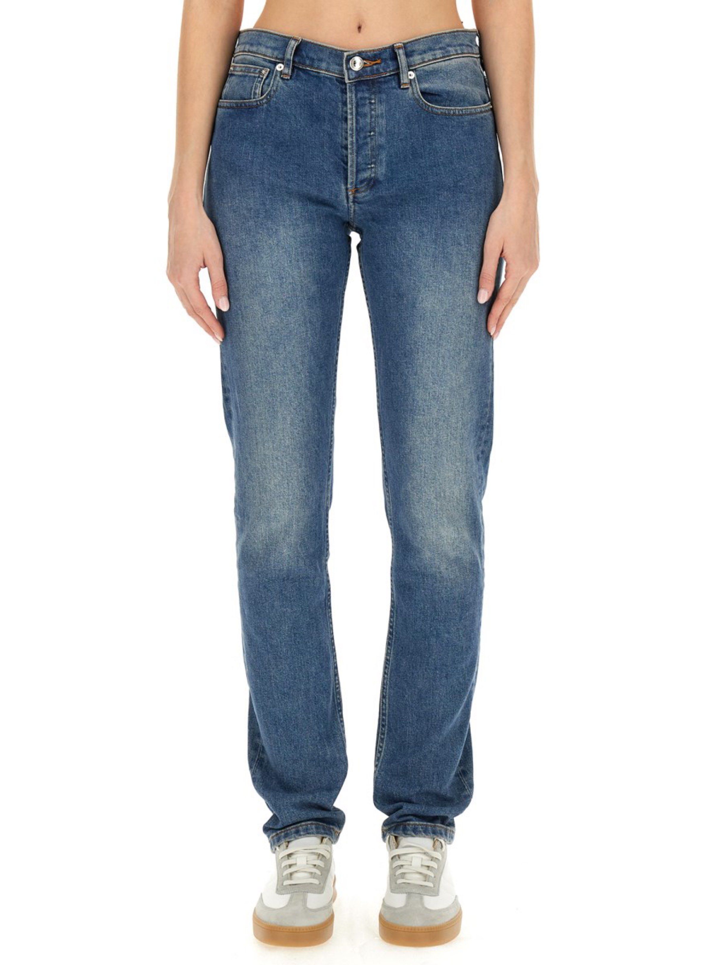 A.P.C Slim-fit Denim Jeans (Category: Jeans) located in Cavite. Submitted by sc_rcity (Listing ID 1418384080, Image 2). Description: Tagged Size : 25 Authentic Condition : Excellent ( Need Wash ) Button-fly Made in Macau Waist 14 Length 41 Front rise 9.5 Inseam 31 Leg op. 6.5 .