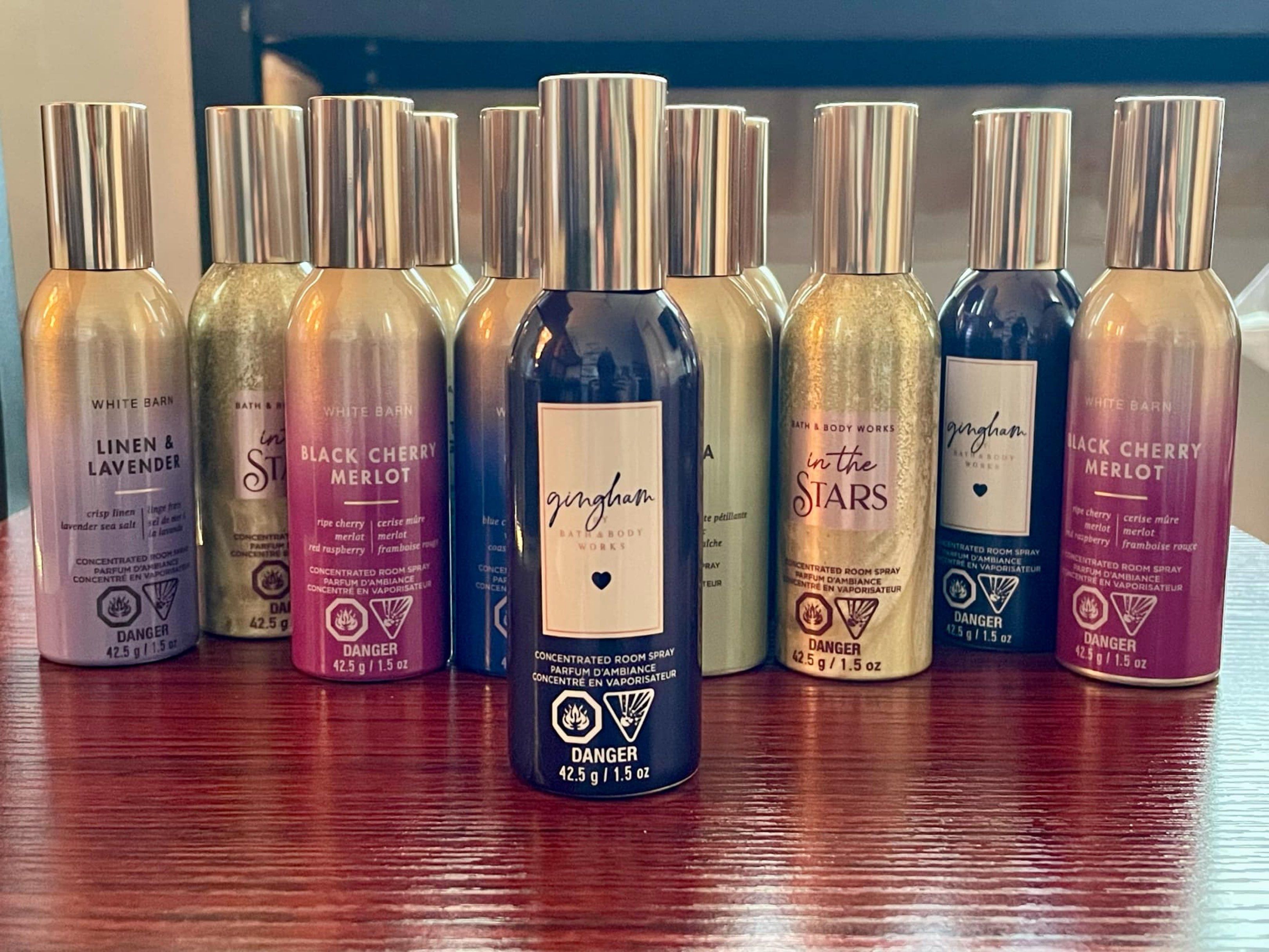 Bath & Body Works Concentrated Room Spray (Category: Home Fragrance) located in Marikina City. Submitted by youngbird.8c3d2f (Listing ID 1418312279, Image 1). Description: 💯💯 Bath and Bidy works room spray 1.5oz / 4.25g ‼️‼️‼️ SALE‼️‼️‼️.