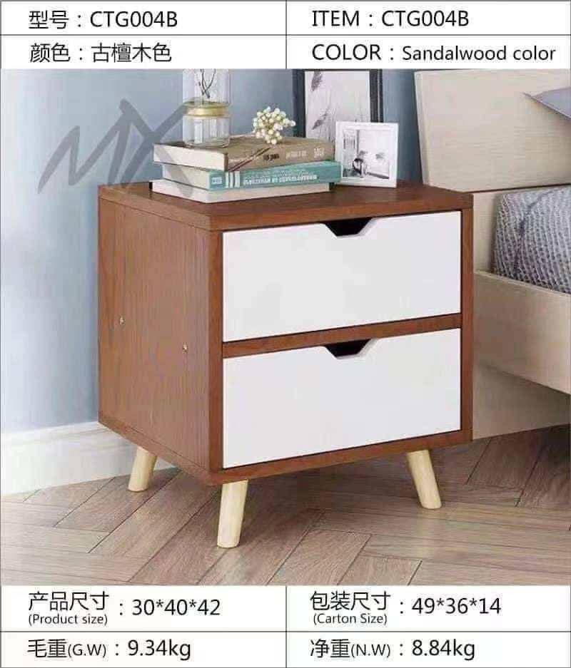 Bed Side Table (Category: Other Home Furniture) located in Manila. Submitted by redonlineshop (Listing ID 1418271383, Image 2). Description: BEDSIDE WOODEN TABLE ₱880 ❤️SIZE-40x30x42cm ♥️material-particle board laminated wood ♥️disassembled BRAND NEW ONHAND and Ready to Deliver Accept Gcash payment/COD Same day delivery + SF.