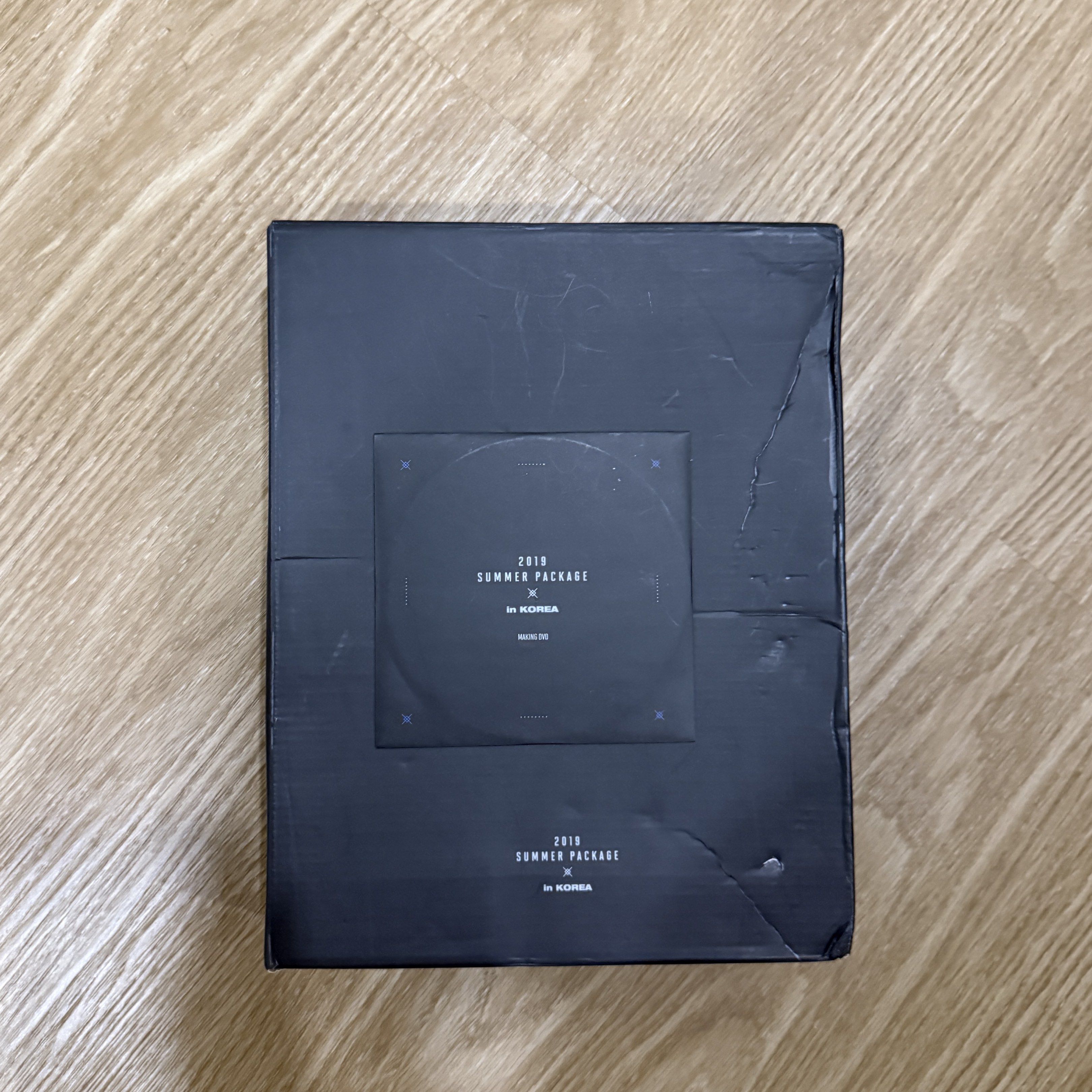 BTS 2019 Summer Package in Korea with Jungkook Diary (Category: K-Wave Merchandise) located in Cainta. Submitted by ac.decluttering (Listing ID 1418392005, Image 3). Description: BTS 2019 Summer Package in Korea with Jungkook Drawing Book - complete inclusions (outer box, acrylic case drawing diary, photobook, dvd, fan, folding screen, poster, mini poster) - unsealed - in good condition except for the outer box cause the material is hard to maint