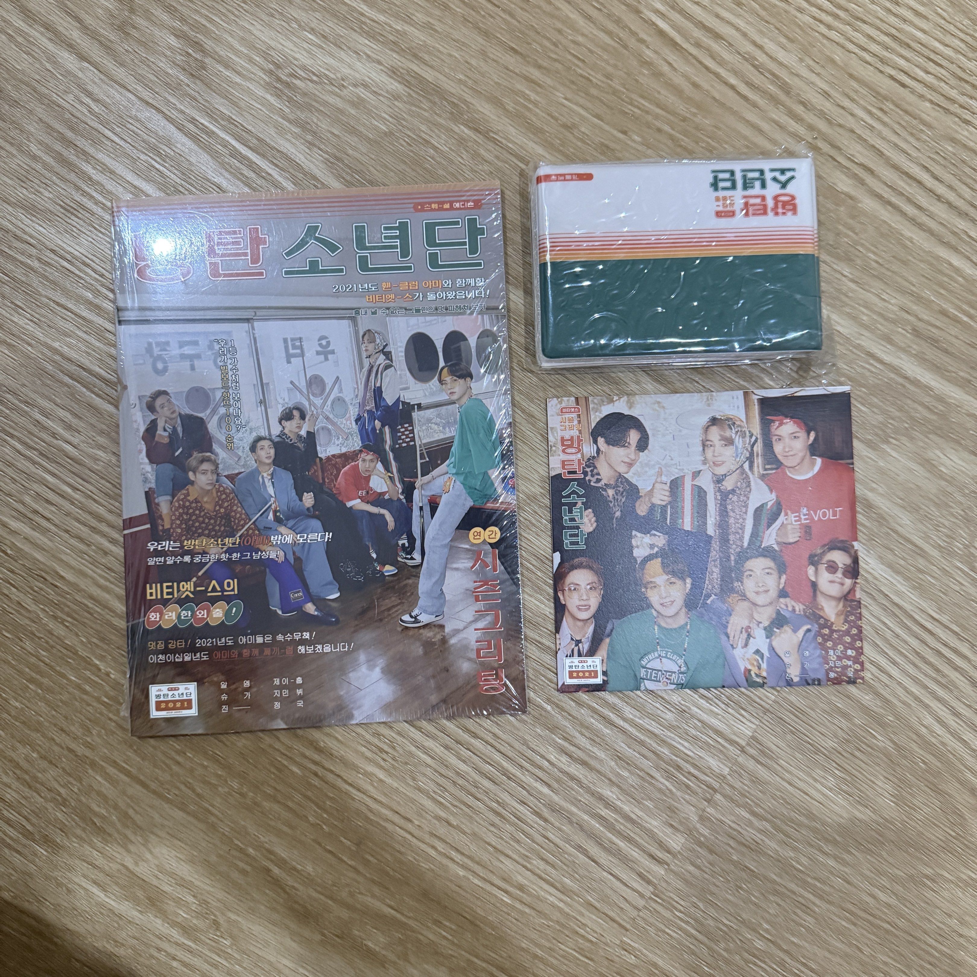 BTS 2021 Season’s Greetings (Category: K-Wave Merchandise) located in Cainta. Submitted by ac.decluttering (Listing ID 1399495344, Image 1). Description: - magazine (sealed), polaroid mini album (unsealed but still in the original packaging), dvd (unplayed) - selling as set - rfs: need space and funds [wts lfb ph].