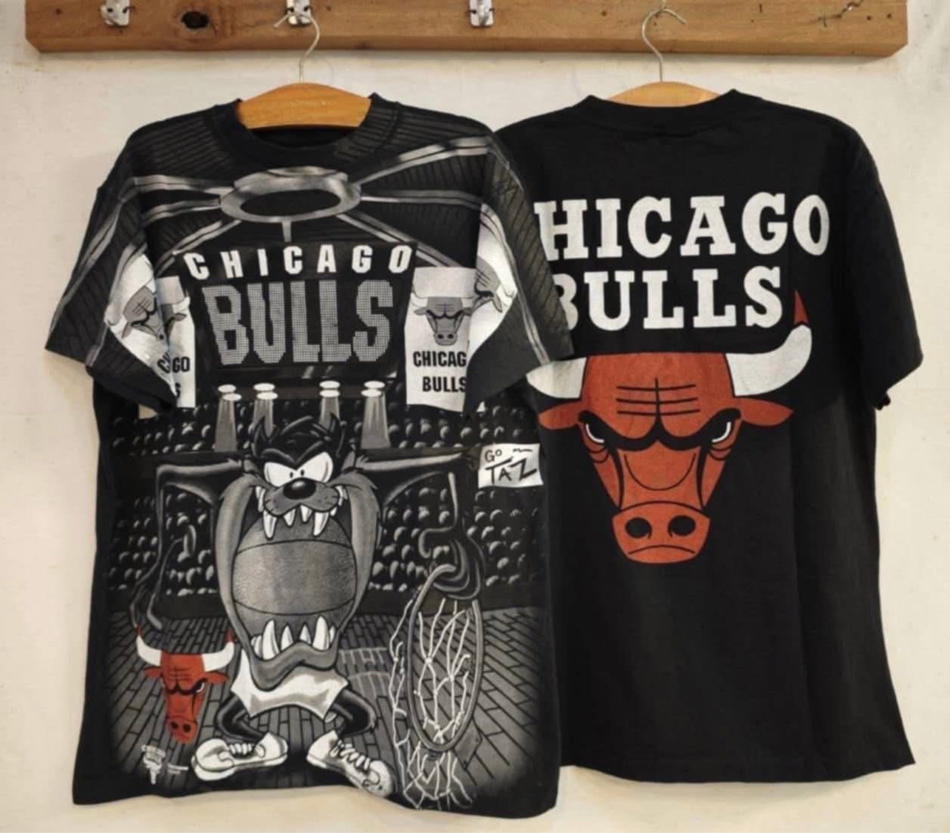 Chicago Bulls x Tazmanian Tee (Category: Tshirts & Polo Shirts ) located in Manila. Submitted by trademarksallstyleshoppe (Listing ID 1418276180, Image 1). Description: THAI BOOTLEG ▪️AOP FRONT & BACK PRINT ▪️SINGLE STITCH ▪️L 22-23 x 28-29 ▪️ XL 23-24 x 29-30.
