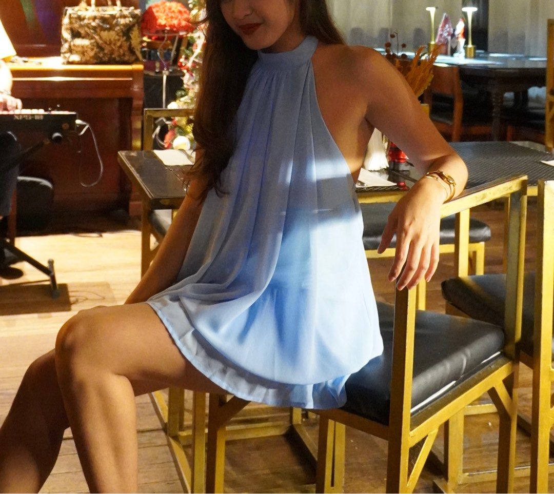 CLASSY BLUE DINNER DRESS (Category: Dresses) located in Manila. Submitted by sacdalansa32555 (Listing ID 1418305436, Image 2). Description: ACTUAL PHOTO!! Used only once for a birthday dinner. Condition: like new Can fit XS-M It is a skort RFS: won’t be using it anymore.