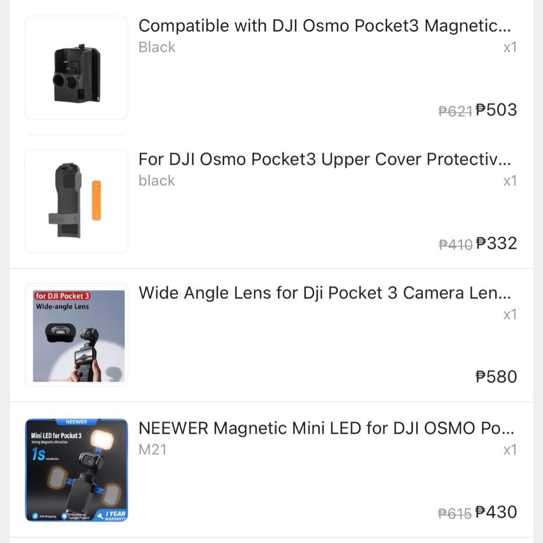 DJI Osmo Pocket 3 Gimbal Camera (Category: Cameras) located in Mandaluyong City. Submitted by jelealyn.ph (Listing ID 1418089673, Image 2). Description: Selling my DJI Osmo Pocket 3, purchased in June 2025 in Japan. Lightly used and well taken care of. Still have the original receipt and original packaging. Included: • DJI Osmo Pocket 3 unit • Original box and packaging • Lots of extra freebies/accessories (perfect for vlogging or content creatio