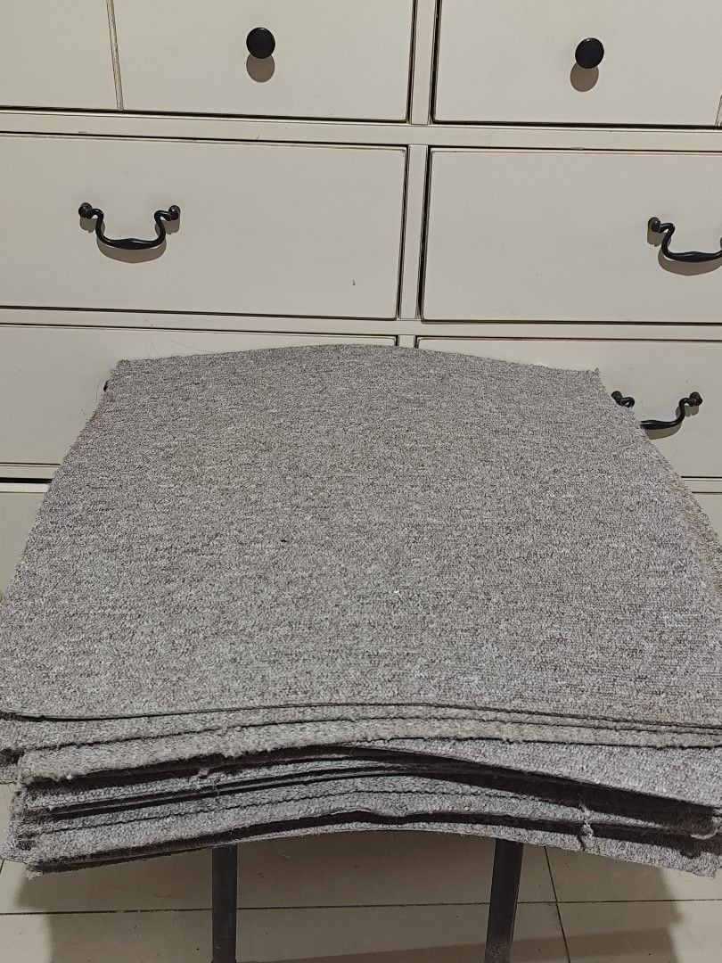 Japan Tile Carpet 19pcs 20x20 inch (Category: Carpets, Mats & Flooring) located in Las Pinas. Submitted by jphshoppe (Listing ID 1418270884, Image 2). Description: - Gray TKP-PP50 tile carpet - Durable material - Suitable for home or office use - 19 pcs - japan carpet Size 20x20 inch..