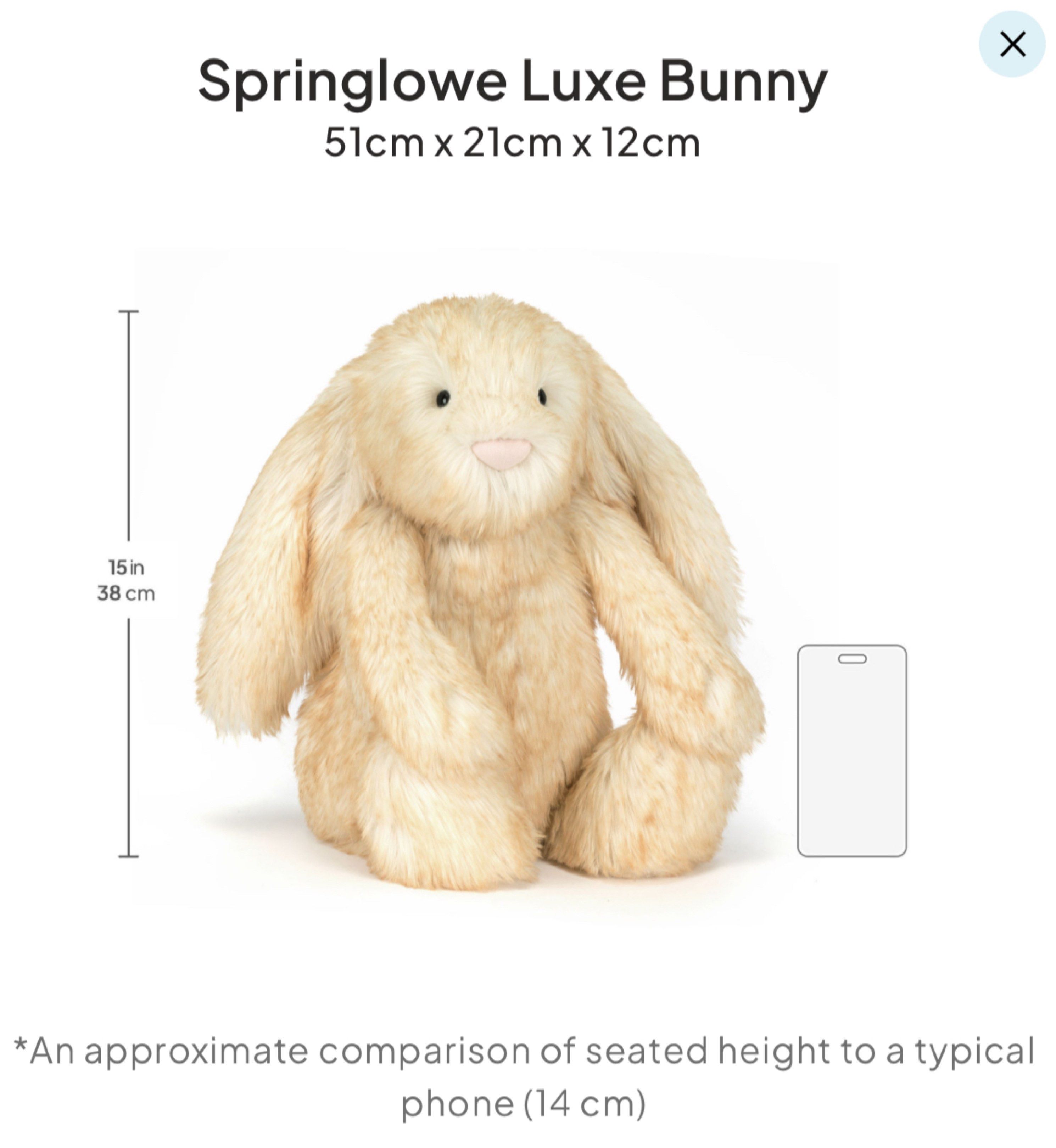 Jellycat Springlowe Luxe Bunny Large, Hobbies & Toys, Toys & Games
