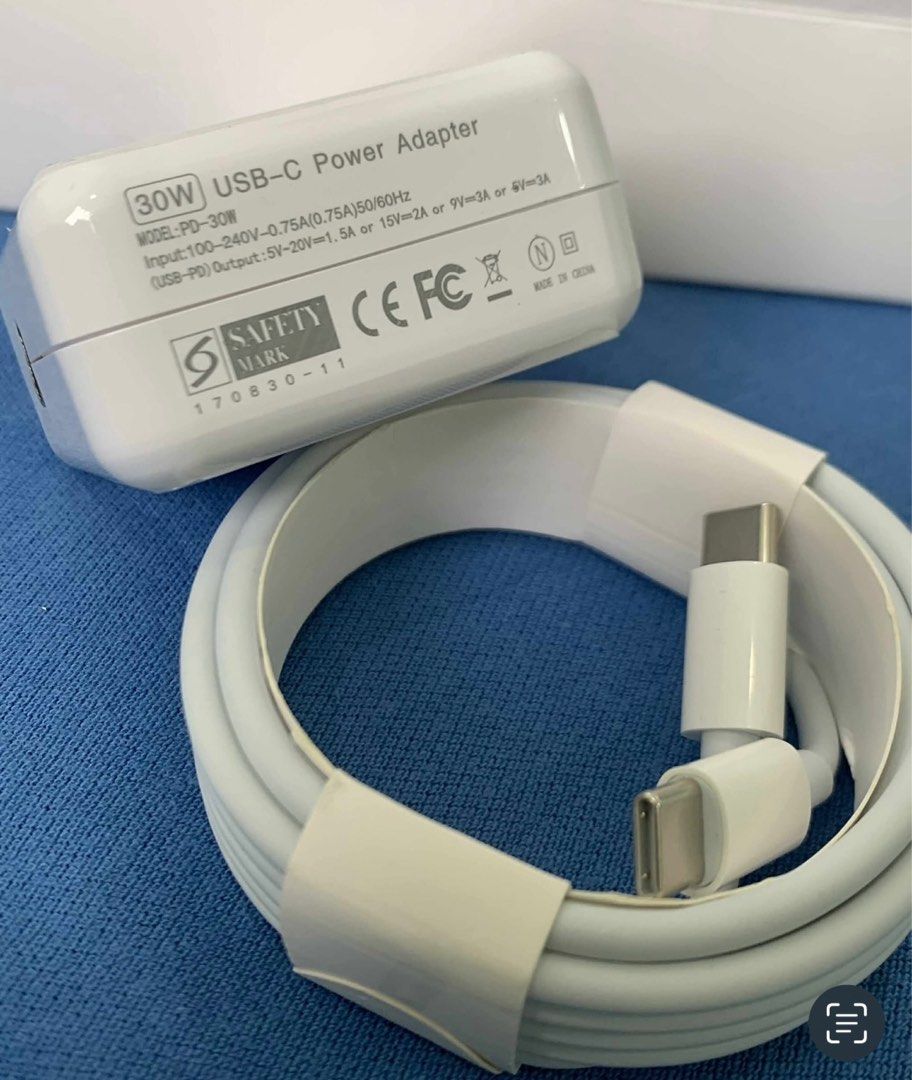 MacBook Type C Charger 30W (USB-C) (Category: Chargers) located in San Juan City. Submitted by ph_gadgets_hub (Listing ID 1418297572, Image 3). Description: The 30W usb-c power adapter, efficient charging at home, in the office, or on the go. It’s compatible MacBook Charger WE ARE STILL ON SALE ❗️❗️❗️ Promo!! SET ₱1,300 30W USB-C Power Adapter with USB-C to C Cable (2m) Macbook Charger🔥 ₱1,000 30W usb-c power adapter only🔋 ₱700 usb-c charge c c
