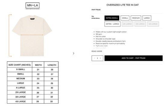 MNLA OVERSIZED LITE TEE (Category: Tshirts & Polo Shirts ) located in Pasig City. Submitted by lfperiphs (Listing ID 1418306838, Image 2). Description: MN-LA OVERSIZED LITE TEE AVAILABLE PCS OAT xxl - 6 NAVY xxl - 3 WHITE xxl - 6 GLACIER - 1 WOOD - 1 OLIVE - 1 USED FEW TIMES RFS: DECLUTTERRING DIMES: 26W, 31L PICK UP OR LALAMOVE.