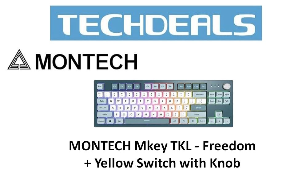 MONTECH Mkey TKL - Freedom + Yellow Switch with Knob, Computers & Tech ...