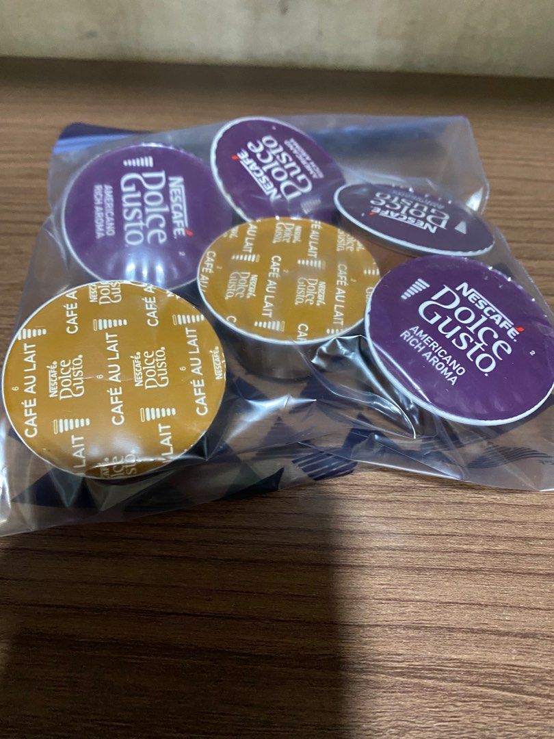 Nescafe Dolce Gusto Drink Capsules (Category: Coffee & Tea Tableware) located in Caloocan City. Submitted by bloomstoday (Listing ID 1418257079, Image 1). Description: 6 coffee pods rfs: machine not compatible.