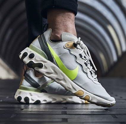 Nike React Element 55 (Category: Sneakers) located in Paranaque City. Submitted by authenticand100pctlegit (Listing ID 1248155492, Image 1). Description: Color way: Spruce Aura/Volt-Spruce Fog-Barely Volt Size: Men’s US 10 Purchased at Nike Jeddah No more box available Authentic & 100% legit A lightweight textile and synthetic upper has a subtle sheen for an elevated look. Nike React technology delivers an extremely smooth ride. Rubber pods on th