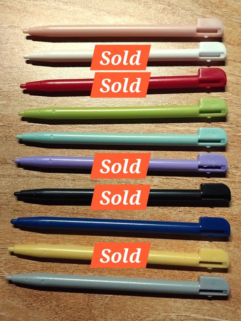 Nintendo DS Lite/DSi Stylus (Category: Nintendo) located in Manila. Submitted by kuroiden (Listing ID 1408276235, Image 1). Description: Extra styluses that are not going to be used any time soon. For the Nintendo DS Lite, but also fits nicely into the Nintendo DSi. Delivery to be shouldered by the buyer. Can do pickup within Santa Ana, Manila and Makati. [AVAILABLE] Php 35 each ▪︎ Light pink ▪︎ Lime green ▪︎ Ice blue — Includes matching GBA slot