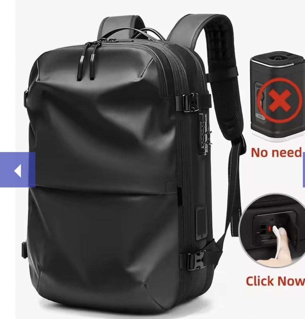 Outwalk] Vacuum Packing Travel Backpack - 黑色真空壓縮收納旅行背包 (升級內置氣泵) 25L ...