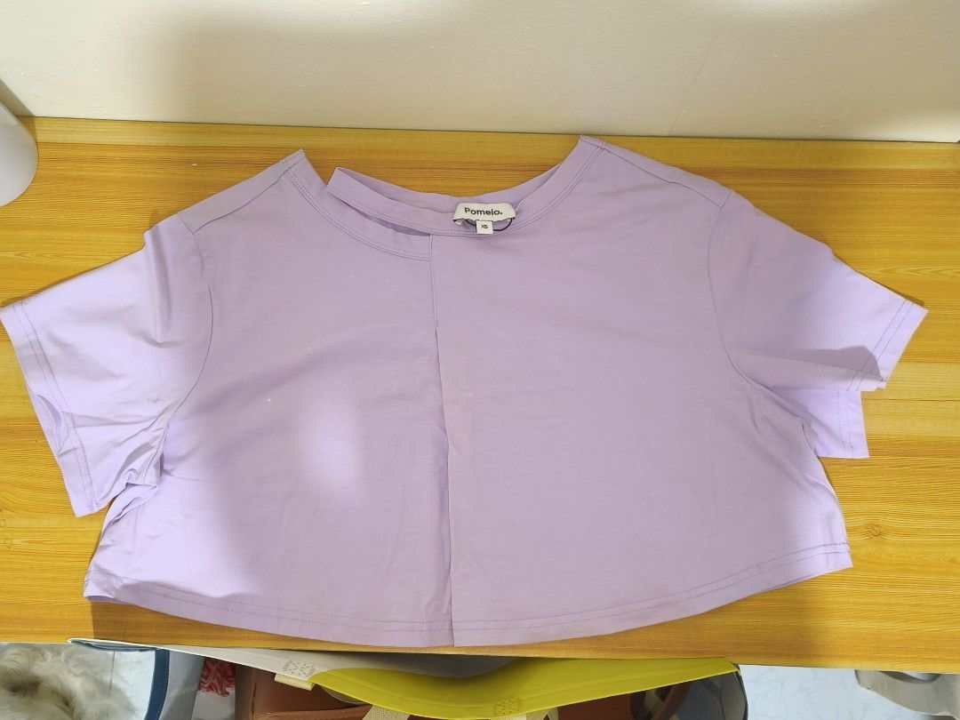Pomelo Purple Crop Top (Category: Others Tops) located in Cebu City. Submitted by roxyyap (Listing ID 1418397894, Image 3). Description: - Periwinkle color - Features a round neck - Short sleeves - Cropped style - Lightweight fabric - Perfect for warm weather - Pairs well with high-waisted bottoms.