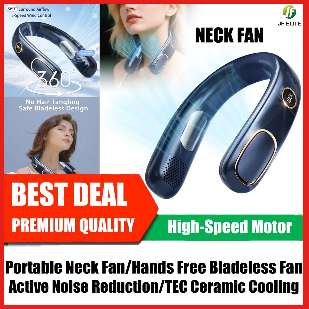【Portable Neck Fan/Hands Free Bladeless Fan】Active Noise Reduction/TEC ...