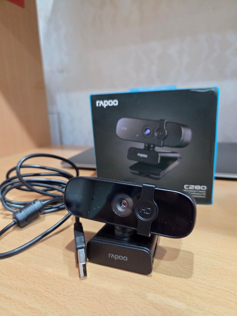Rapoo C280 HD 2K Computer Camera (Category: Webcams) located in Las Pinas. Submitted by yervinlau (Listing ID 1418320972, Image 2). Description: - Rapoo C280 HD 2K Webcam - Black color - Comes with original box - Built-in clip for monitor attachment - Includes USB cable - HD Computer Camera RFS: not using anymore.