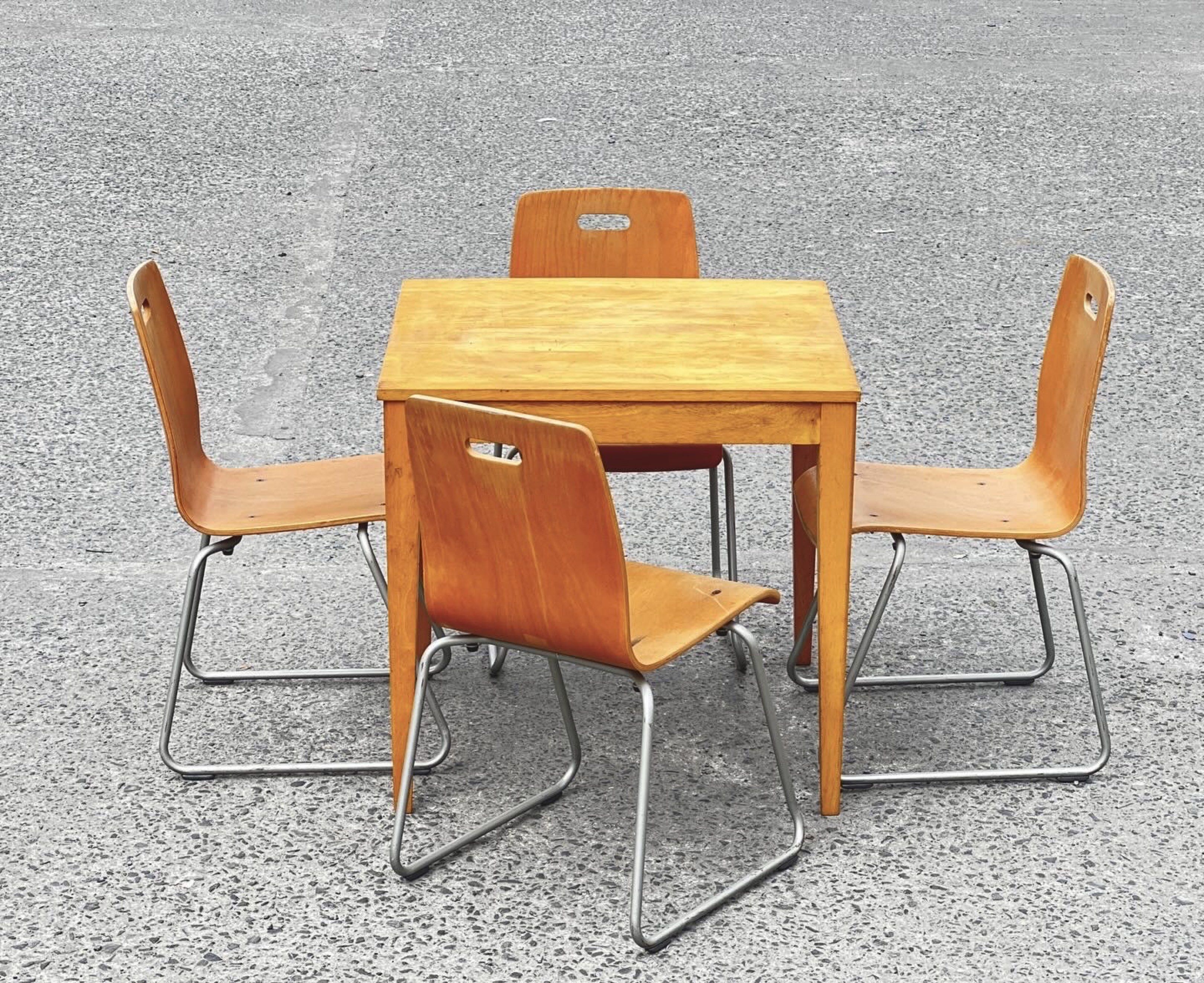 Square Solid Wood Dining Table Set (Category: Tables & Sets) located in Bulacan. Submitted by rock_off.thriftshop.ph (Listing ID 1418235296, Image 3). Description: .