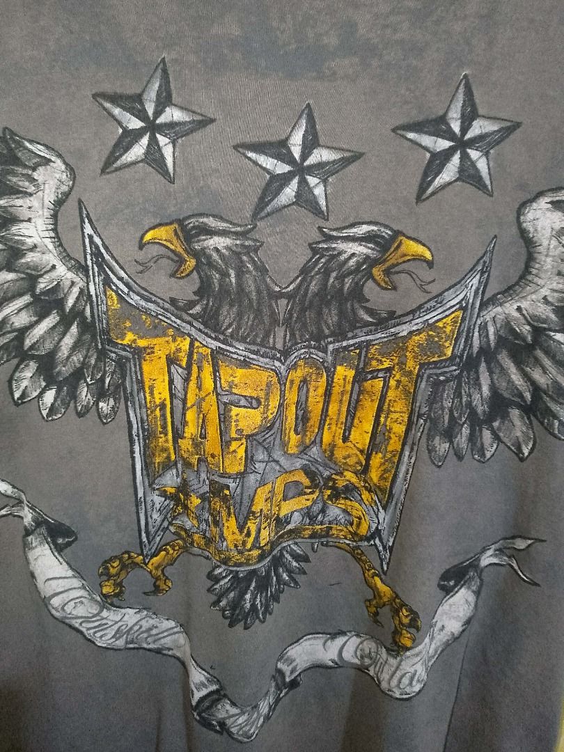TAPOUT MPS GRAPHIC T-SHIRT (Category: Tshirts & Polo Shirts ) located in Quezon City. Submitted by slimepapi88 (Listing ID 1418306287, Image 3). Description: fs tapout mps t-shirt 22 x 28 nasa picture na lahat ng issues fading,crack prints, rust goods pang vintage vibe 200 + shipping!.