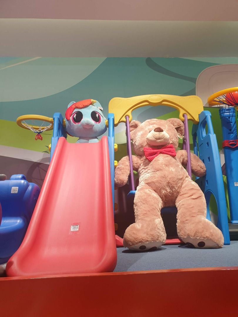 Toy Kingdom Slide with Swing Play Ground (Category: Infant Playtime) located in Pasig City. Submitted by ehsryll (Listing ID 1418281060, Image 2). Description: Kids 4in1 Slide with Swing.