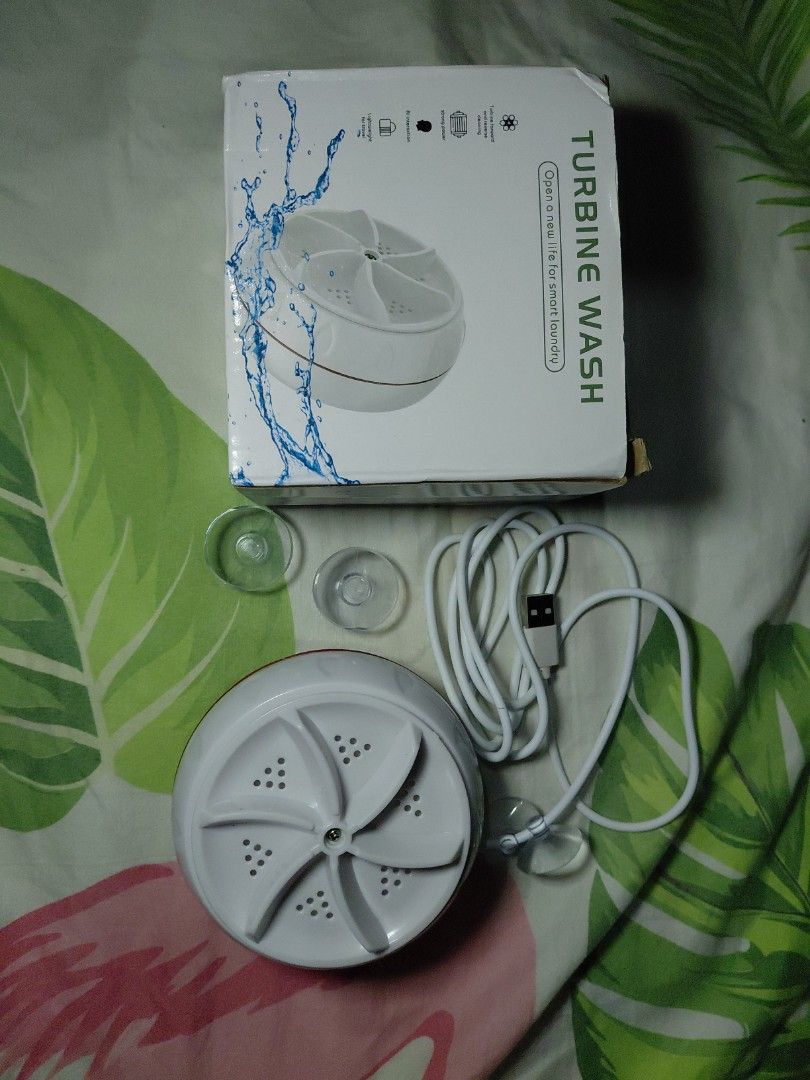 Turbine Wash Portable Mini Washing Machine (Category: Washing Machines and Dryers) located in Manila. Submitted by venturamar87176 (Listing ID 1418348055, Image 2). Description: Tired of scrubbing socks and underwear by hand? This Portable Turbine Wash is a lifesaver! Just stick it into any bucket or sink, and let the ultrasonic turbine do the work for you. Perfect for dorm life, camping, or business trips. ​Condition: Brand New (Open Box to chec
