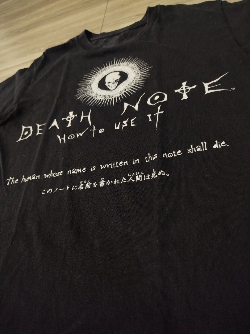 Vintage Death Note Ripple Junction T-Shirt (Category: Tshirts & Polo Shirts ) located in Valenzuela. Submitted by geoff_sevenhunnid (Listing ID 1418393495, Image 3). Description: Vintage Death Note Ripple Junction T-Shirt Size: Small on tag W 22.5 L 26 Condition: 9/10 Crack pints, slightly fading Color may vary due to lightning 🏷️500 + sf DM TO PURCHASE Note: We do not claim any authenticity of the items sold. The product listed here are handpic