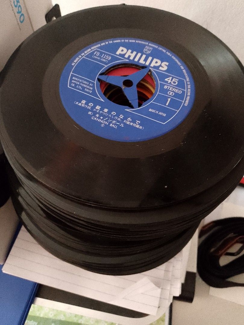 Vintage Vinyl Records Collection (Category: Vinyls) located in Mandaluyong City. Submitted by ronald_1230 (Listing ID 1418311052, Image 3). Description: I have 125 vinyl 45 records for decorating bars, restaurants and office decor only 25 pesos each.