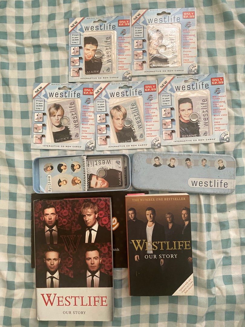 Westlife items for take all (Category: CDs & DVDs) located in Quezon City. Submitted by shopcjv (Listing ID 1418217380, Image 2). Description: -For take all only -Total price of all is php19k plus -Includes signed albums, posters, postcards, books, magazines, etc. -rare items -includes all items on the pictures -shipping lalamove/pickup/j&t -loc tandang sora qc -pm if interested Tysm!🫶🏼.
