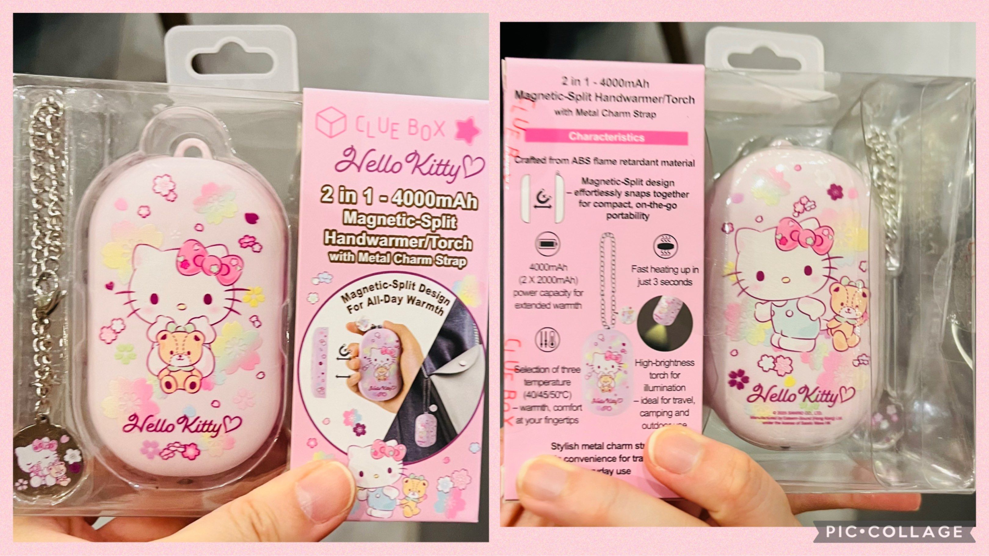 現貨💝正版 SANRIO 公仔 二合一暖手器♨️電筒🔦匙扣 2 in 1-4000mAh Magnetic-Split Handwarmer/Torch with Metal Charm Strap Hello Kitty my melody kuromi 情人節禮物 生日禮物 （分類：其他裝置）位於 Hong Kong。 由 swroom 提交（商品編號 1418520532，圖片 2）。簡介： 💖$299件 ，$580 兩個，全新未開封 🎁節日銷情迅速請早訂購，售完即止‼️ 🛍更多卡通精品玩具FOLLOW US ： carousell.com/swroom 📥INBOX 購買請提供以下資料 ： ▫️付款方式 : PAYME / FPS / ALIPAYHK ▫️郵寄方式： 📦 SF順豐到付 ( 一般情況 1-2 工作天寄出 ) ❌ 不設面交 **** 確認全數付款後才留貨及安排寄出 *** 💮相關產品推介 💮 現貨💝正版 MARINA DE BOURBON (24