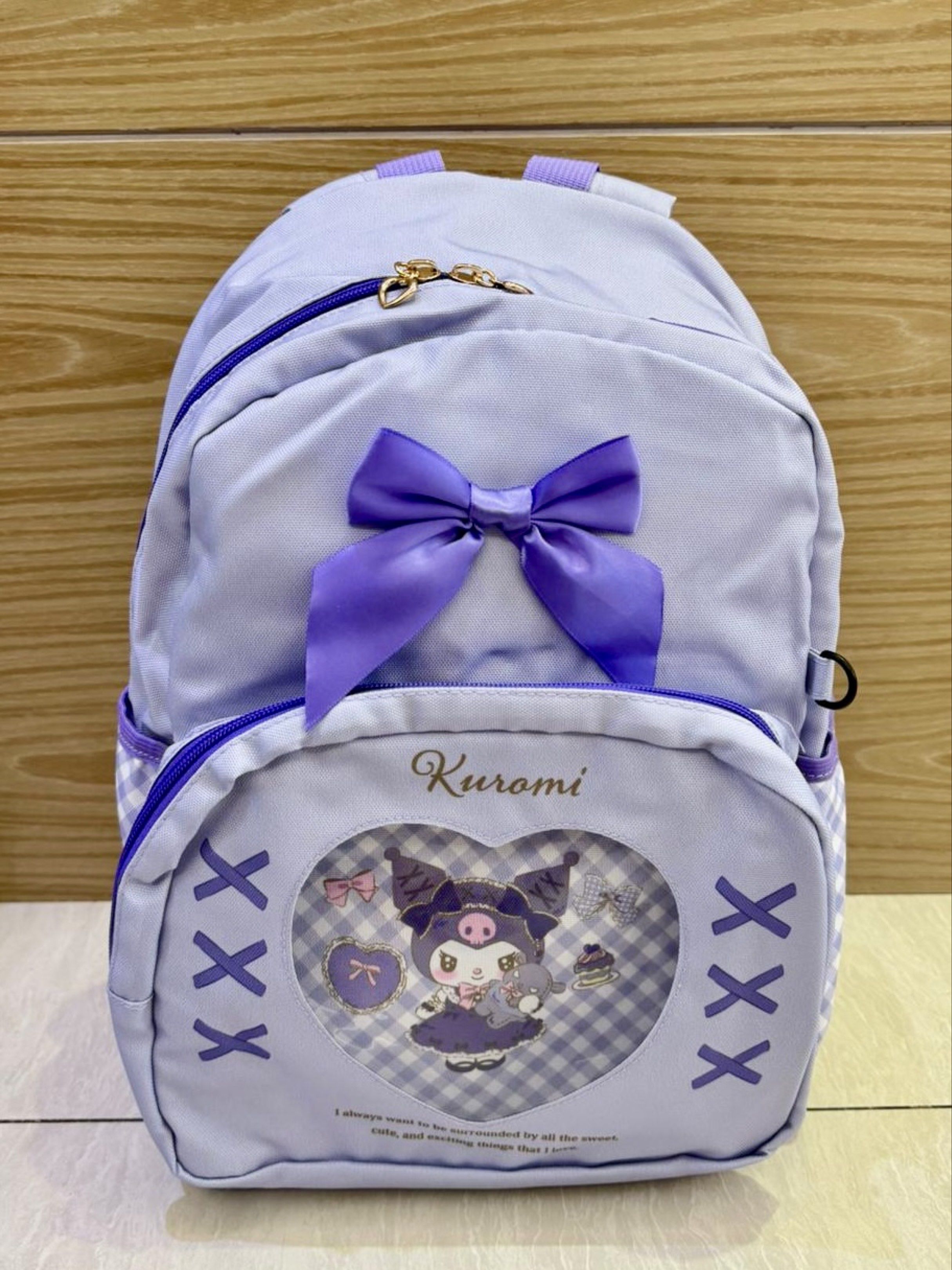 日版 Sarnio Kuromi 公仔 紫色 雙帶背囊 背囊 背包 出街袋 書包 行山袋 生日禮物, 興趣及遊戲, 玩具 & 遊戲類 ...