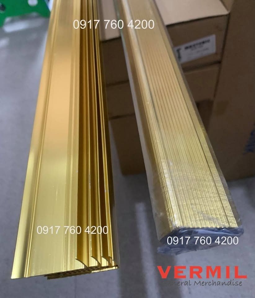 ALUMINUM Stair Nosing, L-type (Category: Home Improvement Tools & Accessories) located in Manila. Submitted by allanmil (Listing ID 1418410383, Image 2). Description: ALUMINUM STAIR NOSING, L-TYPE ✅ Length: 8ft long ✅ Size: 43 x 23mm ✅ Available in SILVER or GOLD •• Please note that we don't cut stair nosing L-type WHOLESALE PRICE: ₱ /pc *Minimum of __pcs* RETAIL PRICE: ₱ . . ➤ 📍PHYSICAL STORE FOR PICK UP located in Sampaloc Manila (near UST) ➤ 