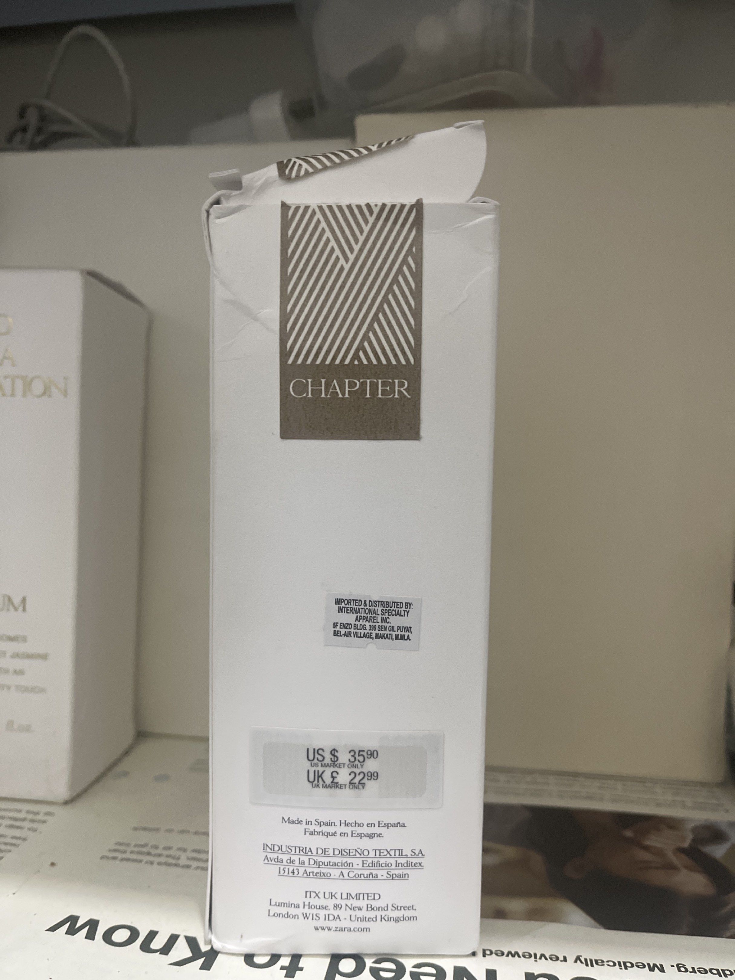 Amber Fusion Zara (Category: Fragrance & Deodorants) located in Pasig City. Submitted by missclaud.essentials (Listing ID 1418553654, Image 2). Description: 1695 original prize. Not used. RFS: Return item in other app. Seal was damage .