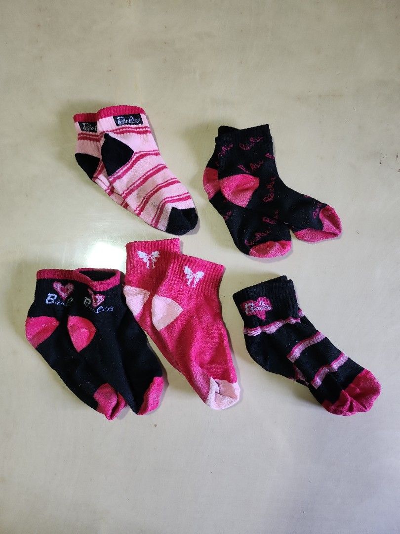 Barbie inspired socks bundle (Category: Babies & Kids Fashion) located in Quezon City. Submitted by declttermum (Listing ID 1418452174, Image 1). Description: Preloved barbie inspired socks bundle, 5 pairs, size 7yo and up. Wysiwyg. #barbiesocks #pinksocksforgirls #blackpinksocksforgirls #blaclsocksforgirls #blackpink #socksforgirls.